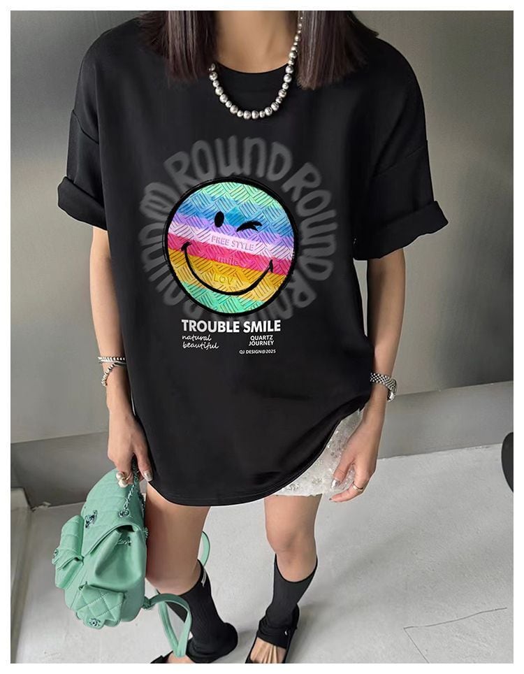 超人気商品 シンプル ラウンドネック 半袖 Tシャツ ins-8649