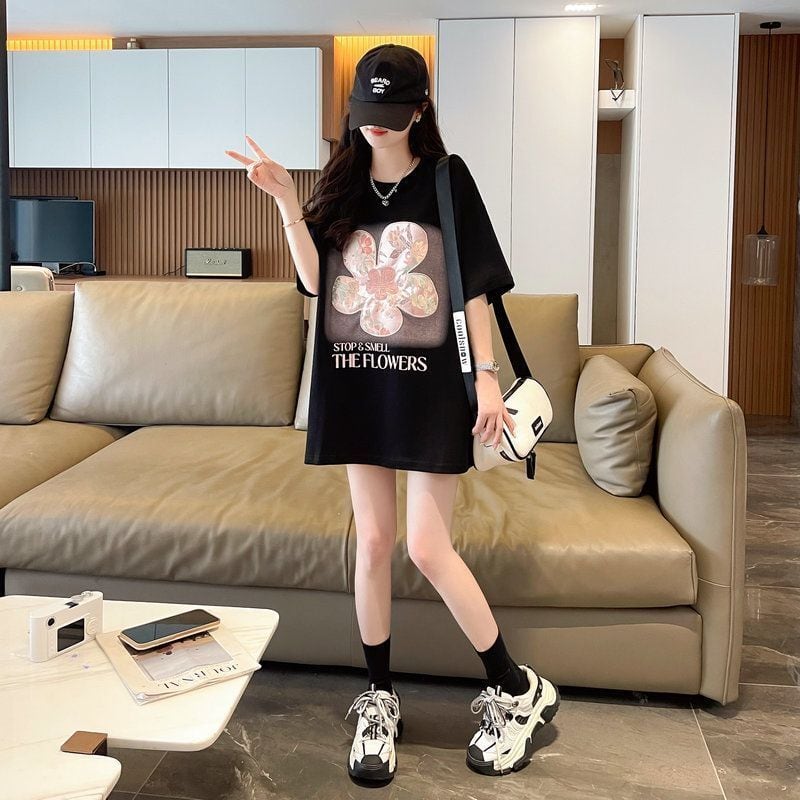 超人気 カジュアル 切り替え プリント全3色 半袖Tシャツ カットソー ins-8609