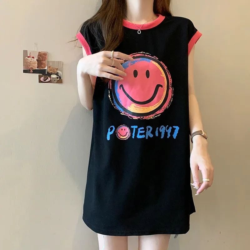 【半額！期間限定！！】超人気 カジュアル ファッション プリント ノースリーブ Tシャツins-8487