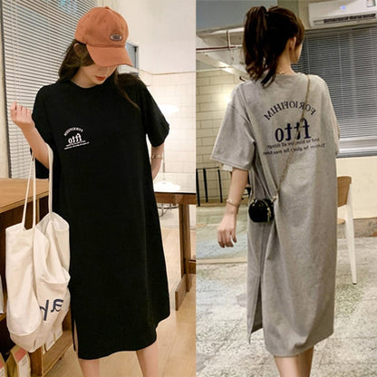 美人度アップ チャーミング プリント Tシャツ カットソー ワンピースins-3602