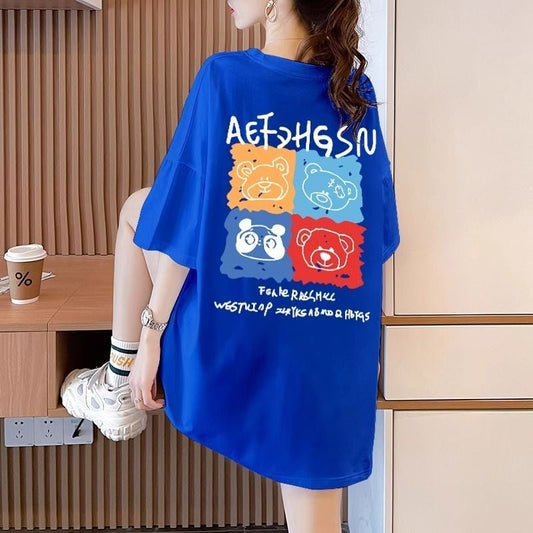 大活躍 カジュアル プリント 5色選択 半袖Tシャツins-8584