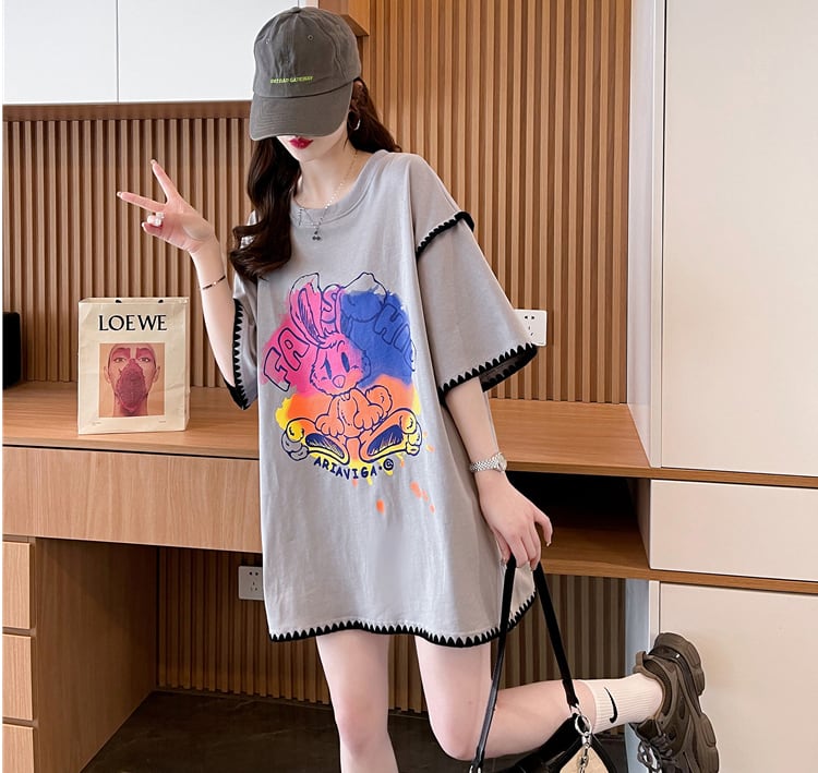 売り切れ必至  着心地抜群 ファッション プリント 半袖 Tシャツins-8336