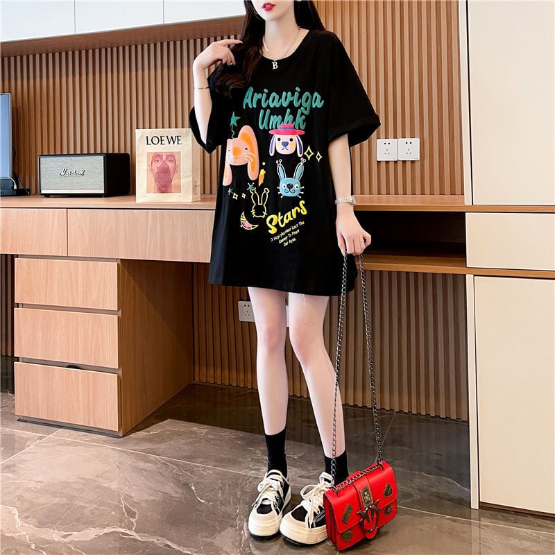 大好評 キュートファッション プリント 半袖Tシャツins-8582