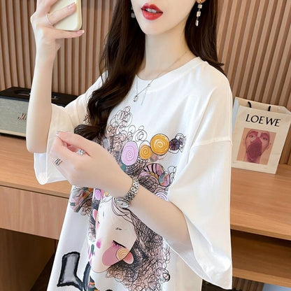 新商品 個性派 ファッション プリント全3色 半袖Tシャツ カットソー ins-8604