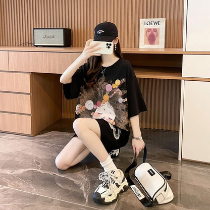 新商品 個性派 ファッション プリント全3色 半袖Tシャツ カットソー ins-8604