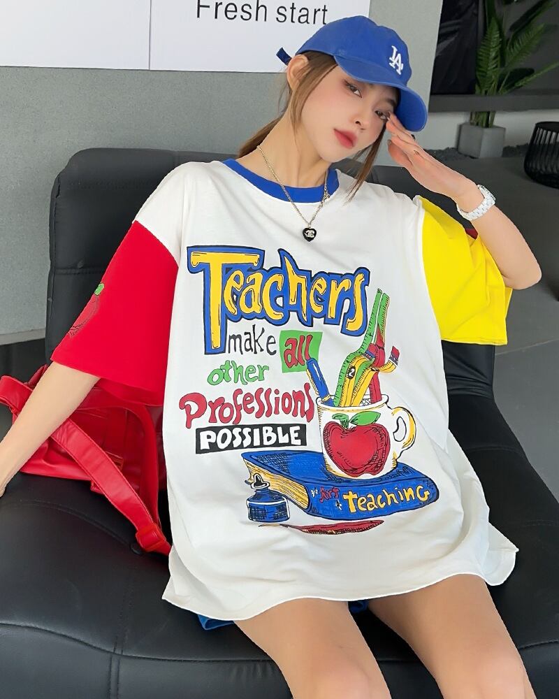 【半額！期間限定！！】カジュアル キュート ルーズ Tシャツins-6611