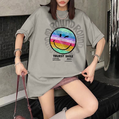 超人気商品 シンプル ラウンドネック 半袖 Tシャツ ins-8649